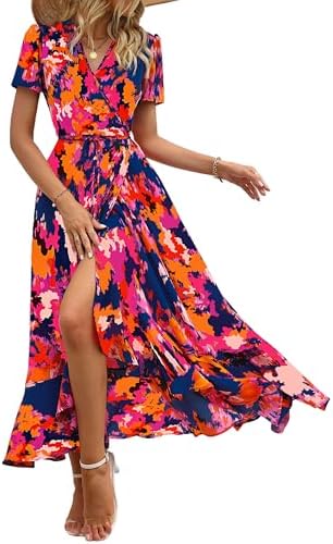 PRETTYGARDEN Women's Boho Floral Summer Maxi Dresses
