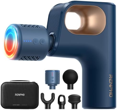 RENPHO Active Mini Thermacool Massage Gun with Heat and Cold, Thumb Loop