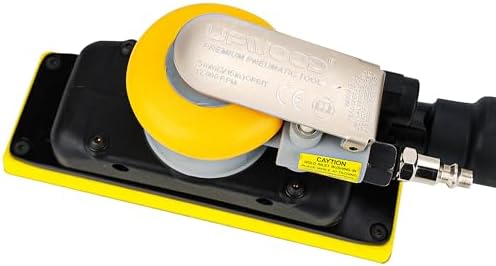 2-3/4" x 8" Dust-free Air Orbital Sander, 70 mm x 198 mm 1/8 in Orbit, 10,000 Max OPM Dust Bag Style Central Vacuum with Extra Hook-Loop Pad and 15pcs (80/120/180/320/400) mesh sandpapers