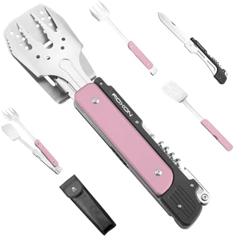 ROXON 6-in-1 Grill Tools Set, Metal Griddle Accessories Kit for Blackstone