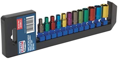 Sealey Ak282 Multi-Coloured Socket Set 12Pc 1/4Sq Drive 6Pt Walldrive Metric