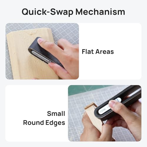 HOZO NeoBlock Sanding Block with Standard Head – Smooths 3D Print Layer Lines, For Flat Surfaces & Small Curves, 5s Quick-Swap Design for Heads & Sandpapers, Includes 1 Pcs 400 Grit Belt