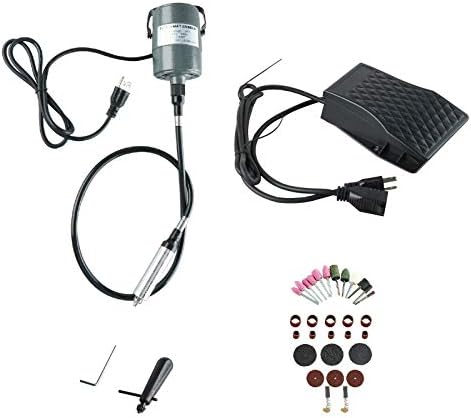 1/4" HP 380W Flex Shaft Hanging Grinder, 23000 RPM Multi-function Rotary Tool Repair Kit with Foot Pedal Control (380W)