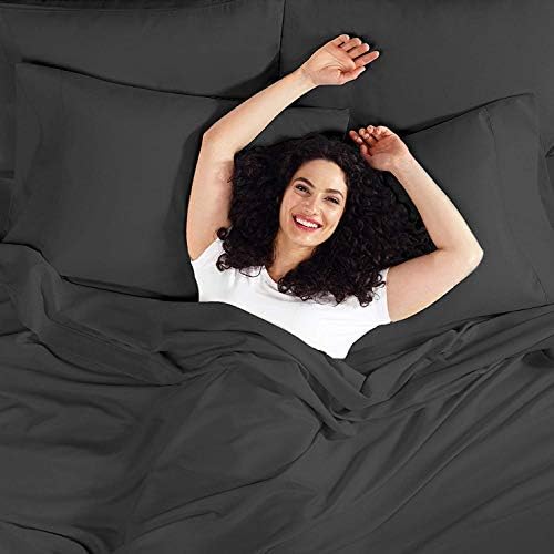 1000 Thread Count 4pc KING SIZE Egyptian Bed Sheet Set,Deep Pocket, SOLID BLACK