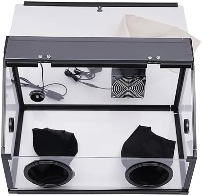 Fully Enclosed Dust Box, 30W Electric Grinding Table Polisher with LED Light & Fan, Acrylic Transparent Cover for Polishing Machine