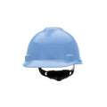 MSA 495853 V-Gard Cap Style Safety Hard Hat With Fas-Trac III Ratchet Suspension | Polyethylene Shell, Superior Impact Protection, Self Adjusting Crown Straps - Standard Size in Robin's Egg Blue
