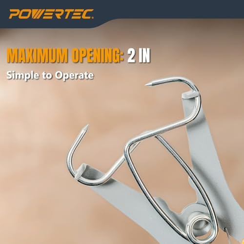 POWERTEC Miter Spring Clamps Kit with Spring Loaded Pliers and 8 Miter Clamps – Quick Clamp Set for Woodworking, Picture Frames, Wood Trim, and Crown Molding (72341)