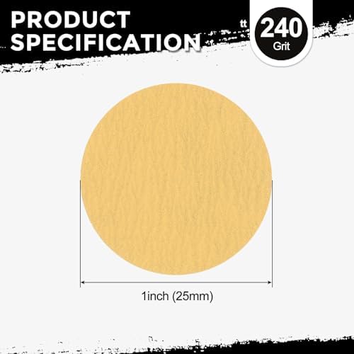 10Pcs Sanding Discs 1In 240Grit Hook and Loop Sandpapers Yellow