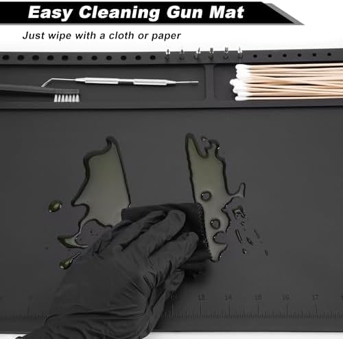 Gun Cleaning Mat 48"x16", Extra Large Magnectic Gun Mat for All Guns Anti-Slip Rubberized Workbench Mat for Pistol and Rifle