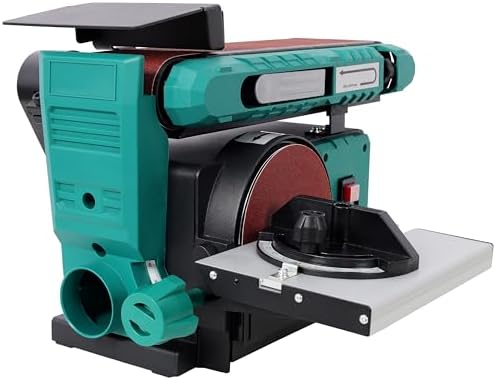 4x36 Inch Belt and Disc Sander Benchtop - 6" Sanding Station with Adjustable Angle, Bench Sander for Woodworking, Benchtop Belt Sander with Quick Tension Release