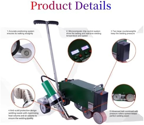230V 4200W TPO Waterproof Coil Hot Air Welding Machine Roof PVC Edge Sealing Electric Fusion Welding Automatic Crawling Welder Membrane Edge Welding 40mm