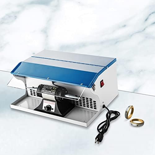 Benchtop adjustable variable speed polisher dust collector with exhaust fan blower, dust collector, work light and motor housing for jewelry, metal, wood