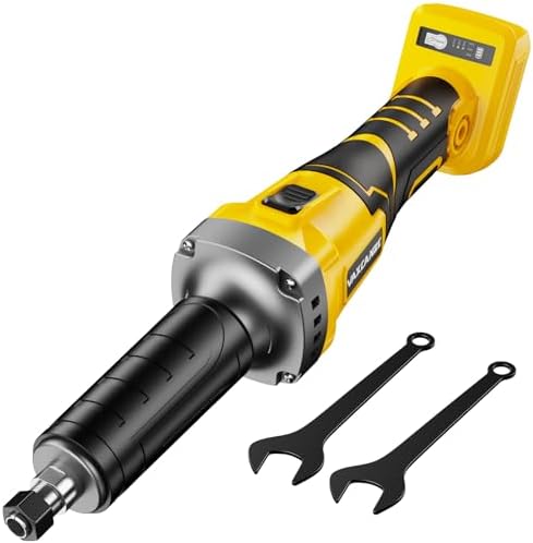 1100W Brushless Braking Die Grinder Compatible with Dewalt Battery, 3 Level Variable Speed Up to 26000RPM, 1/4" Precision Drill Chuck for Grinding, Polishing, Drilling (Batteries Not Included)