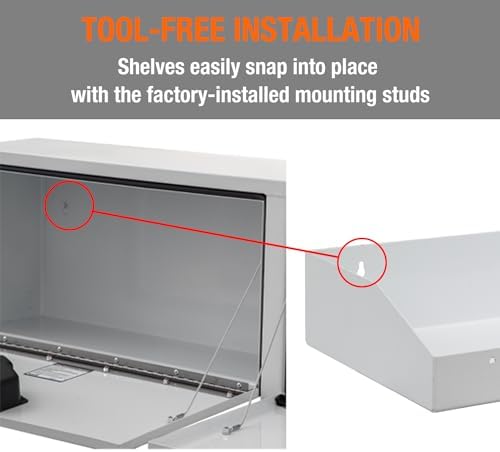 Buyers Products 1702860TRAY White Steel Topsider Shelf Custom-Fit for Steel Topsider Truck Tool Box Snap-In Shelf System