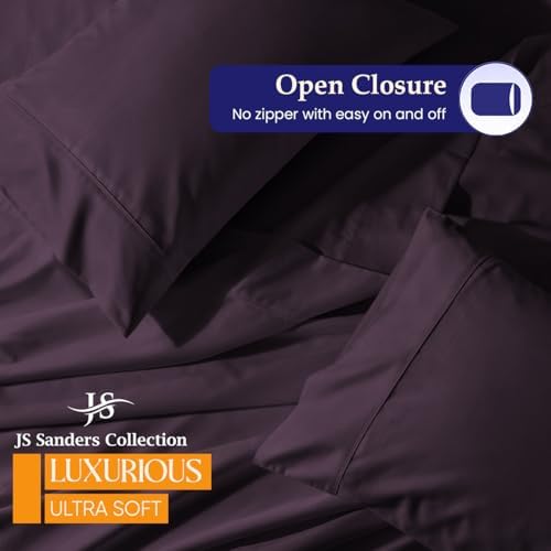 JS Sanders XL V Berth Boat Sheet 3 Pcs 600 TC Egyptian Cotton,Plum