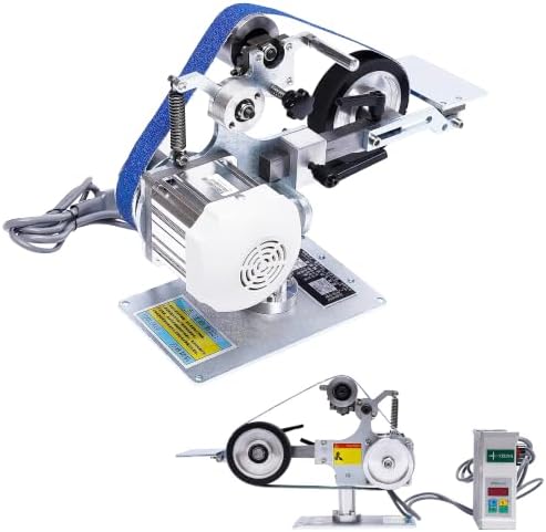 Abrasive Belt Machine, 30 x 1 in Belt Sander Polisher Sharpener Grinder w/DC Brushless Motor Stepless Speed Regulation Small Vertical and Horizontal Household Brushless Belt Machine