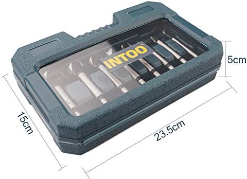 INTOO Hex Shank Forstner Bit Set 8pcs Multi Sided Shank Wood Drill bit Set