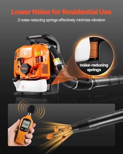 VEVOR 75.6CC 4-Stroke Backpack Leaf Blower Gas Powered