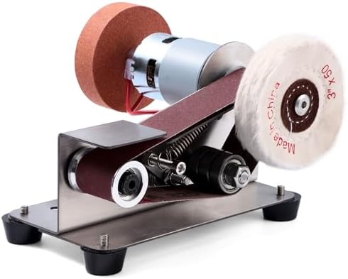 83PCS 3 in 1 Mini Belt Sander - 7 Adjustable Speed Vertical Electric Belt Grinder for Knife Sharpening, Woodworking & Metal Working - Compact Power Sanders for DIY Projects