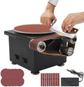 Belt and Disc Sander, Adjustable Speed, Multi-Purpose Combination Bench Sander for Grinding and Sanding Wood,Versatile for DIY & Professional Applications