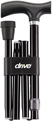 Drive Medical Heavy Duty Lightweight Adjustable Folding Cane with T-Handle rtl10304hd