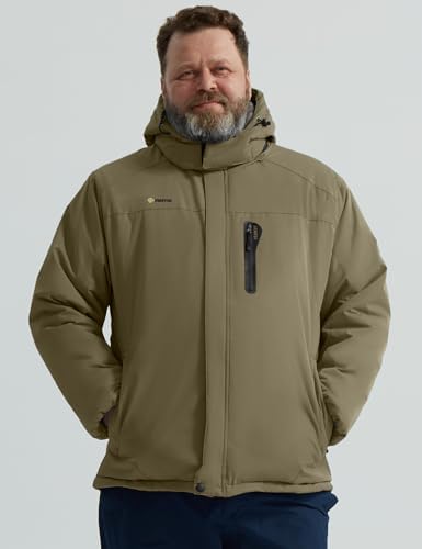 GEMYSE Men's Winter Ski Jacket Waterproof Snow Coat with Detachable Hood