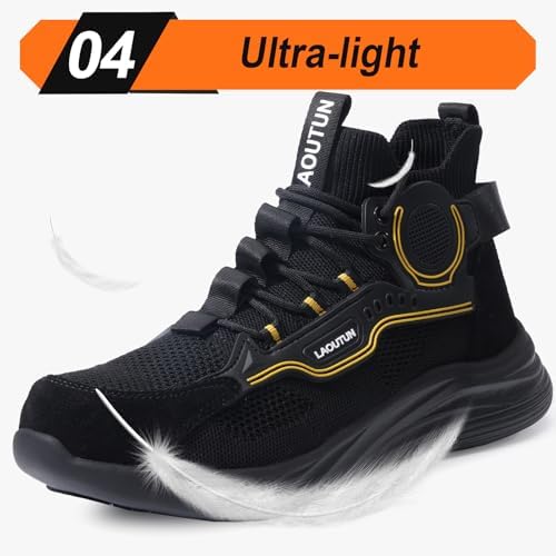 LAoutun Steel Toe Shoes for Men Work Shoes Safety Sneakers Lightweight