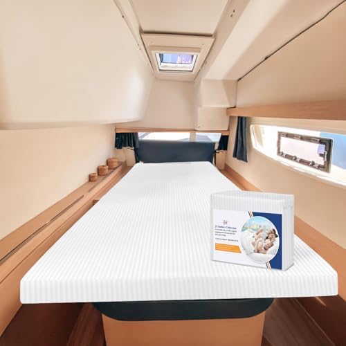 JS Sanders AFT Berth Boat Sheet 1 Pcs 600 TC Egyptian Cotton, White Stripe
