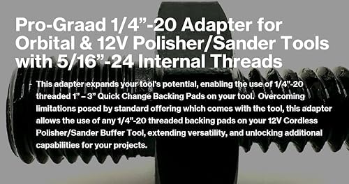 5/16-24 Adapters for Orbital/DA & 12V Cordless Polisher Sander Tools (1/4"-20 Adapter)