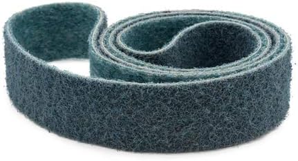 Red Label Abrasives 2 X 72 Inch Non Woven Surface Conditioning Sanding Belts for Knife Makers and Metal Fabricators - Blue Fine Grit Sand Paper - 3 Pack
