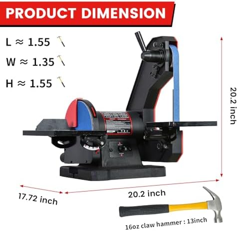 BUCKTOOL Dual Speed Belt Disc Sander for Metal,1x42" Belt,8" Disc,4.8A
