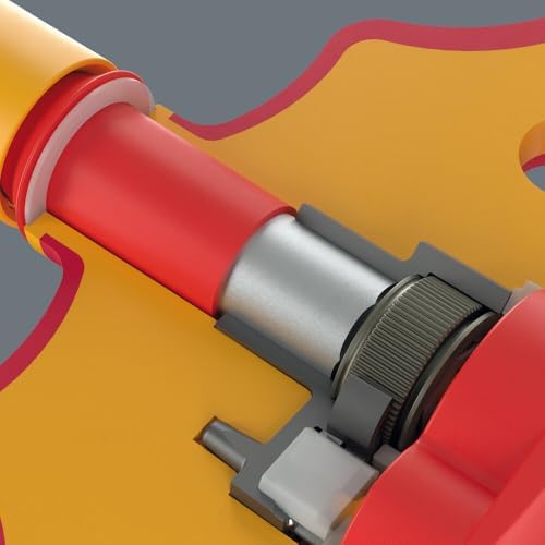 05005121001 410 i VDE A RA VDE-insulated T-handle adapter screwdriver with ratchet functionality for 1/4" sockets, 1/4" x 130 mm