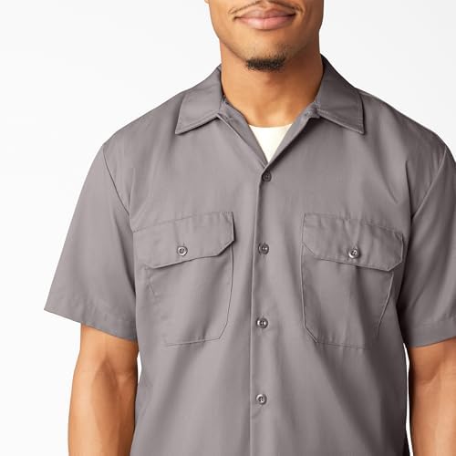 Dickies Men’s Short Sleeve Work Shirt – Durable Twill Button Down Shirts for Men, Lightweight Uniform for Daily Wear