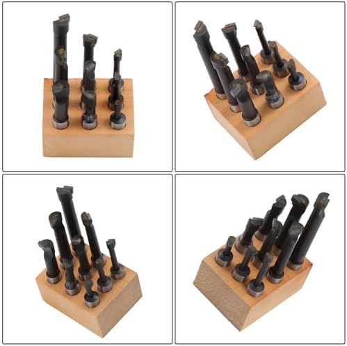 findmall 2 Inch Boring Head Tool Set, 3/4 Inch Straight Shank and 9Pcs 1/2 Inch C6 Boring Bar Set Milling Machines, Horizontal Milling Machines and Boring Machines