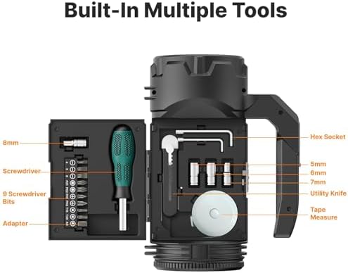 OGERY Rechargeable Flashlight, Multi-Tool Camping Lantern with 983LM