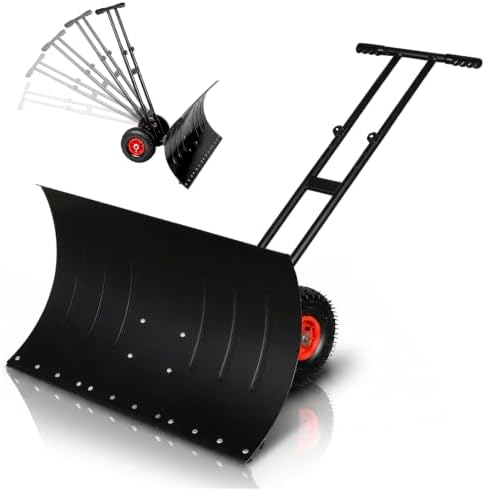 Outvita Snow Shovel with Wheels, 36" Wide 18" Long, Black