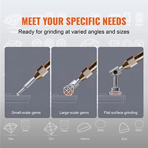 VEVOR Gem Faceting Machine, 180W Jade Grinding Polishing Machine 0-2980RPM Adjustable Rotating Speed, Rock Jewel Angle Polisher with Precise Mechanical Manipulator & Scale Gem Jade Stone Crystal
