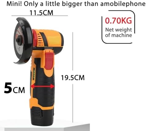 12V Mini 3 Inch Brushless Electric Angle Grinder Micro Lithium-ion Polisher Diamond Cutting And Grinding Machine Men Gift(5pcs Saw blade)
