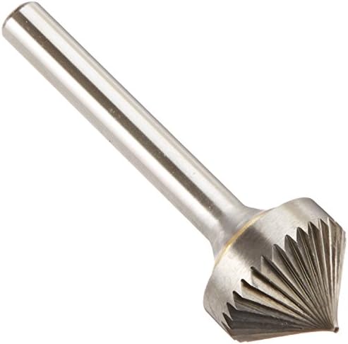 Drill America SK-1 Carbide Burr/Rotary File 90 Degree Included Angle Double Cut for Die Grinder 1/4" Dia. x 1/8" Cut Length with 1/4" Shank and 2" Overall Length, DUL Series