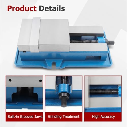 findmall Accuracy Mill Vise Without Base 6 X 5-1/2" for Milling Shaping and Drilling Machines