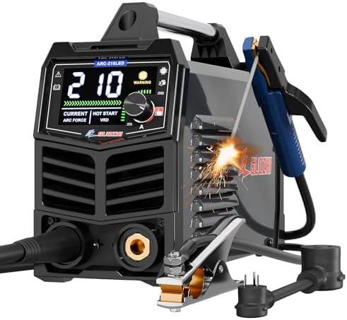 GZ GUOZHI Aluminum Stick Welder 210Amp Large LED Display Digital Inverter IGBT Welding Machine,110V/220V Dual Voltage Hot Start Portable MMA ARC Welder Machine