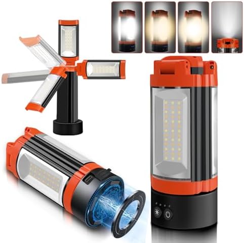 Rechargeable 10000mAh Camping Light with 3 LED Lamp Heads