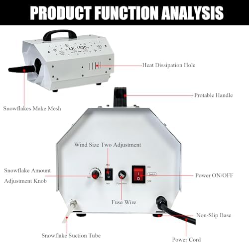 LANGXUN 1500W Snow Machine with Stand