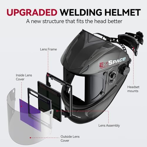 ARCCAPTAIN Welding Helmet, 3.94"×3.66" Auto Darkening Welding Hood