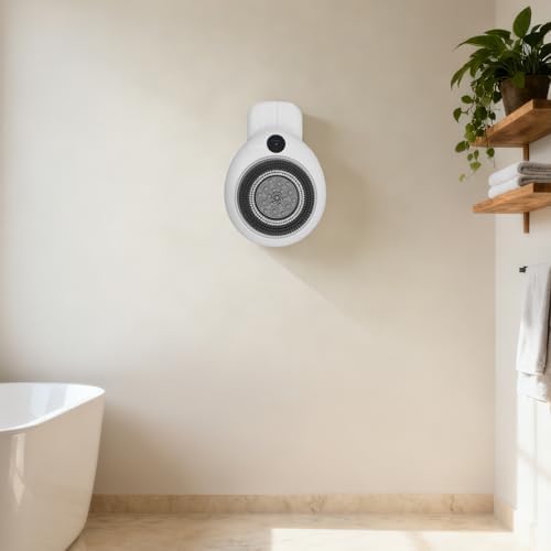 Electric Wall Mounted Body Scrubber with 3 Brush Heads, Smart Exfoliating Spin Brush, IPX5 Waterproof, White, 14.17x9.84 Inch