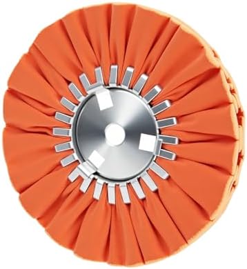 8" Orange Airway Buffing Wheel, 12-Ply Medium Polishing Wheel, 5/8" Arbor Hole, Compatible with Angle Grinder & Buffer Polisher, for Aluminum, Stainless Steel, Brass & Copper, 1PC