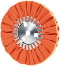 8" Orange Airway Buffing Wheel, 12-Ply Medium Polishing Wheel, 5/8" Arbor Hole, Compatible with Angle Grinder & Buffer Polisher, for Aluminum, Stainless Steel, Brass & Copper, 1PC