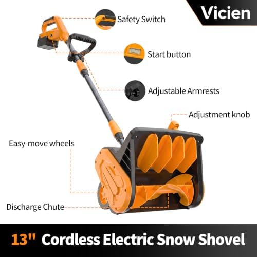 Electric Snow Shovel with Battery and Charger, Cordless Snow Blower