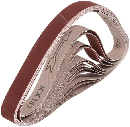 HARFINGTON 1 x 30 Inch Sanding Belts, 12 Pcs 400 Grits Aluminum Oxide