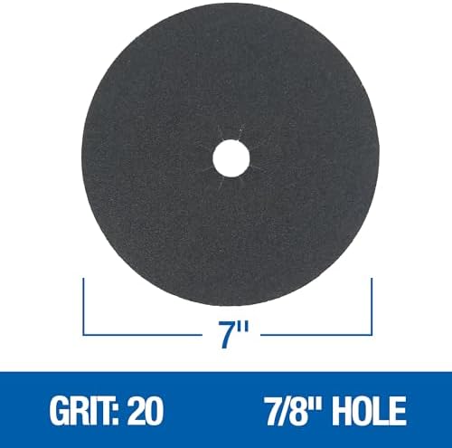 Mercer Industries 408020 Silicon Carbide Cloth Floor Sanding Edger Discs, 7" x 7/8" Hole, Grit 20X (50 pack)